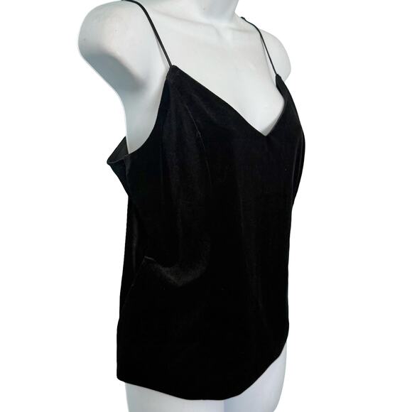Banana Republic Black Velvet Spaghetti Strap Tank Top Camisole size M NEW Tags - Picture 6 of 9